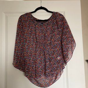 Floral Poncho Blouse